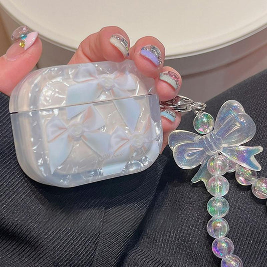 Pearl Gradient AirPods Case with Cute Lanyard