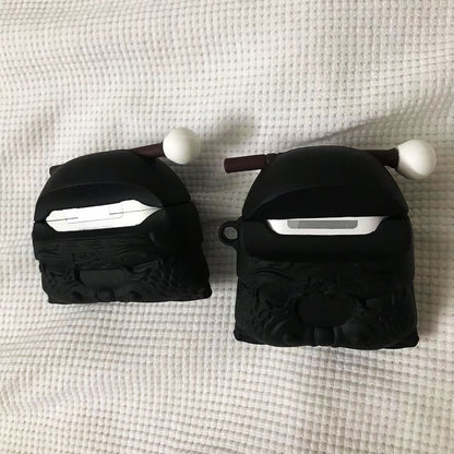 Cute Black Wooden Fish AirPods Charging Case Cover