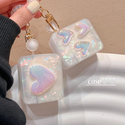 Elegant Shell Gloss AirPods Case with Pearl Pendant