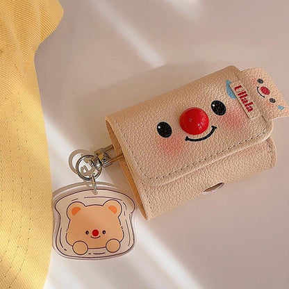 Creamy Cute Leather AirPods Case with Adorable Charm