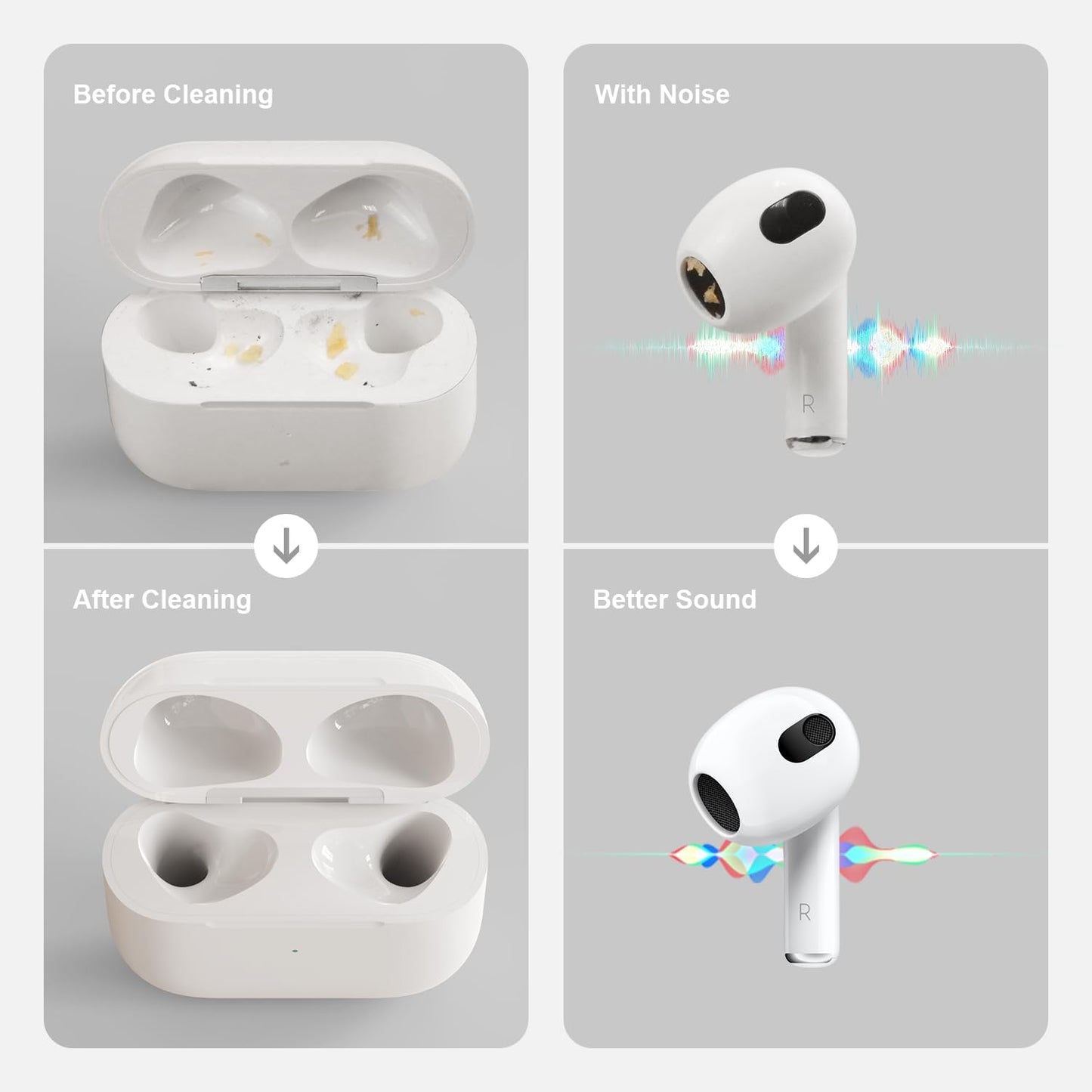 3-in-1 Multifunction AirPods Charging Case & Earbud Cleaning Tool