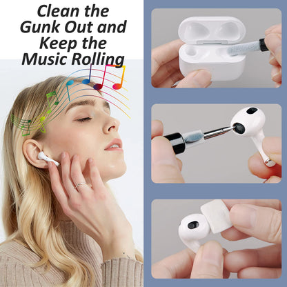 3-in-1 Multifunction AirPods Charging Case & Earbud Cleaning Tool