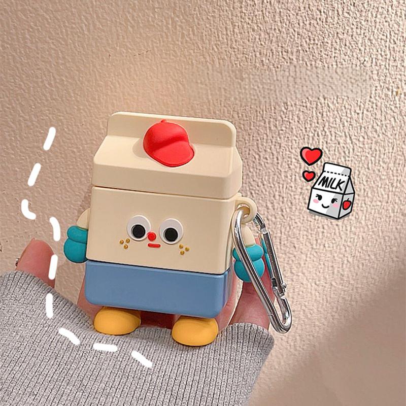 Cute Milk Box Carton AirPods Case Cover